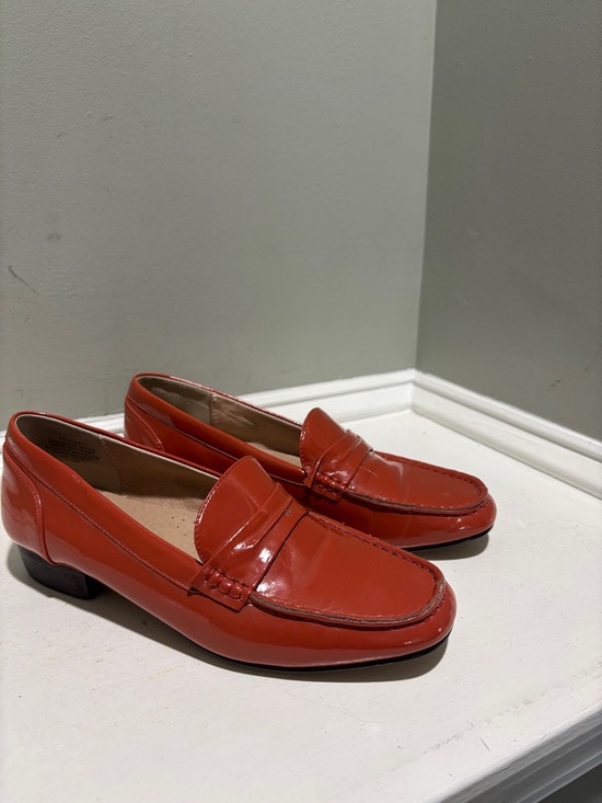 Nine West Shoes - Nine West Red/Orange Patent Leather Penny Loafers-size 7.5